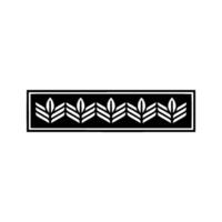 Minimalist Geometric Leaf Motif Border Elegant Black White Element vector