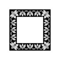 Elegant Floral Frame in Black and White, Modern vector