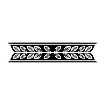 Elegant Black Leafy Border on White Background - Leaves