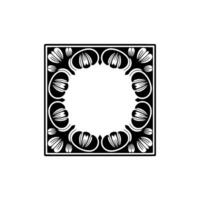 Elegant Black and White Floral Frame Decorative Element - Floral frame vector