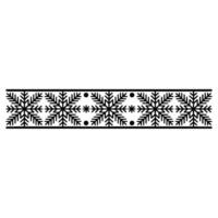 Minimalist Snowflake Border in Black White vector
