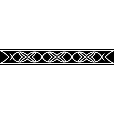 Geometric Border Repeating Pattern in Black and White on Gradient Background