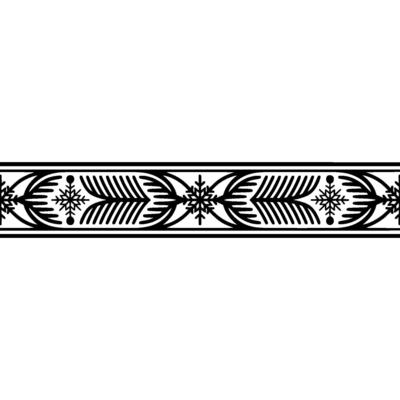Elegant Winter Border Black White FloralSnowflake