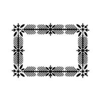 Geometric Floral Border, Black and White, Minimalist - Frame vector