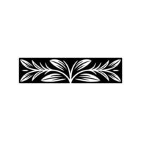 Elegant Black White Floral Border, Decorative Element - Pattern vector
