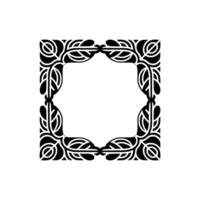 Elegant Black Floral Frame on White Background Decorative Art Deco Style vector