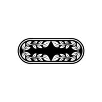 Elegant Black and White Floral Border, Decorative Frame Element vector