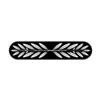 Elegant Laurel Wreath in a Black Oval on White Background vector