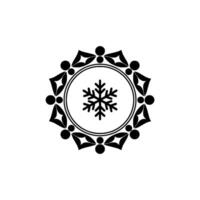 Minimalist Snowflake Emblem in Black and White vector