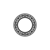 Geometric Black Circle Emblem on White Background vector