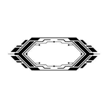 Abstract Tech Hexagon Frame Minimalist Futuristic vector