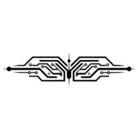 Symmetric Circuit Board Element in Minimalist Style vector