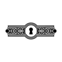 Art Deco Keyhole Ornament, Geometric vector