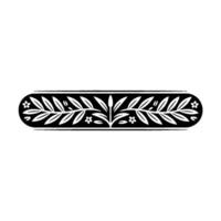 Elegant Floral Border in Black and White, Element - Leaf vector
