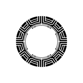 Geometric Circular Frame, Abstract Element on Gray Background vector