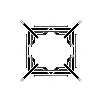 Futuristic Tech Frame Geometric, Minimalist, Abstract Element