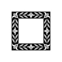 Elegant Black White Floral Frame Border Element vector