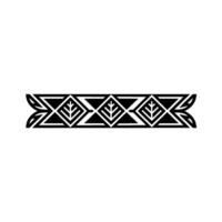 Geometric Tribal Border with Leaf Motifs Art vector