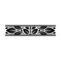 Elegant Floral Border in Black and White Decorative Element - Leaves vector