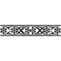 Elegant Floral Border in Black and White, - Flowers vector
