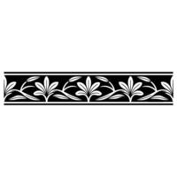 Elegant Floral Border in Black and White 8 - Pattern vector