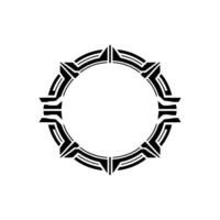 Geometric Black Circle Frame on White, Minimalist vector