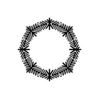 Minimalist Geometric Wreath in Black and White vector