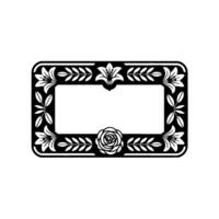 Floral Frame Silhouette, Decorative Border for Elements, Art vector