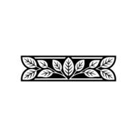 Elegant Black and White Leaf Border 1 - Leaves vector