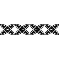 Minimalist Geometric Floral Border on White Background - Pattern vector