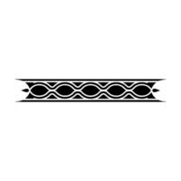 Minimalist Decorative Border, Black Geometric Pattern, White Background vector