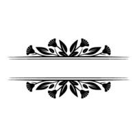 Floral Border Frame, Silhouette, Elegant Invitation vector
