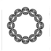 Abstract Geometric Wreath Minimalist Black White vector