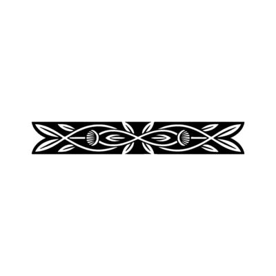 Elegant Black Floral Border on White Background 23 - Element
