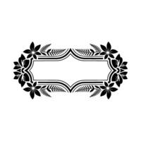 Elegant Black Floral Frame on Light Background - Floral frame vector