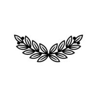 Elegant Laurel Wreath Emblem, Minimalist, Illustration vector