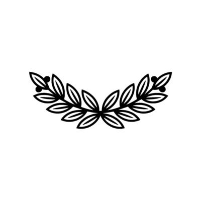 Elegant Laurel Wreath Emblem, Minimalist, Illustration