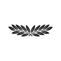 Elegant Black Olive Branch Crest on White, Minimalist vector