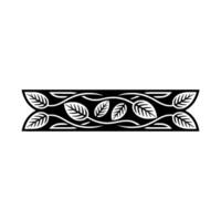 Black and White Leaf Scroll Border vector