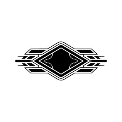 Art Deco Diamond Ornament on White Background - Art deco