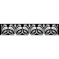 Elegant Floral Border in Black and White, Decorative Pattern - Flourish vector