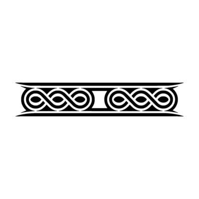 Celtic Knot Border Ornament on White Background, Decorative Pattern