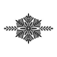 Minimalist Winter Snowflake Pine Branch Ornament vector