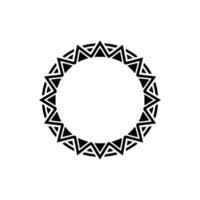 Minimalist Geometric Frame, Black and White Circular Ornament on Light Gray vector