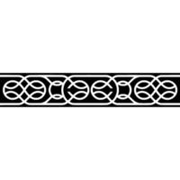 Geometric Black and White Celtic Knot Pattern Border, Decorative Element vector