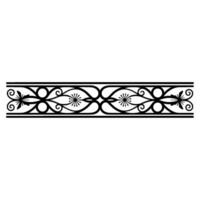 Decorative Black Scrollwork Border on White, Floral vector