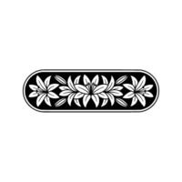 Elegant Black and White Lily Floral Border - Flower vector