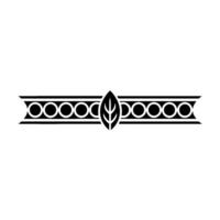 Minimalist Leaf and Circle Border Ornament on White, Modern vector