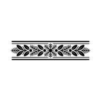 Elegant Ornamental Border with Leaves and Berries in Black and Red vector