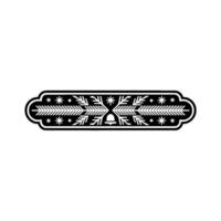 Minimalist Christmas Ornament Snowflake Bell in Black White vector